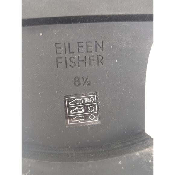 Eileen Fisher Womens Black Leather Stretch Knit Chelsea Boot Sz 8.5 Sock Boot - Picture 7 of 8